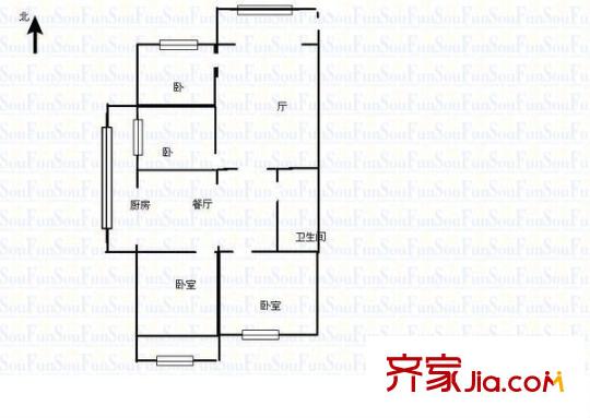 山西省物資管理儲(chǔ)備局并州北路家屬院小區(qū) 4室 戶型圖