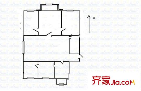 雙西教委宿舍 3室 戶型圖
