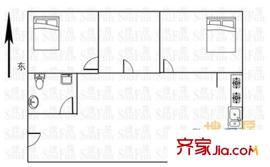 景觀新貴豪庭 2室 戶型圖