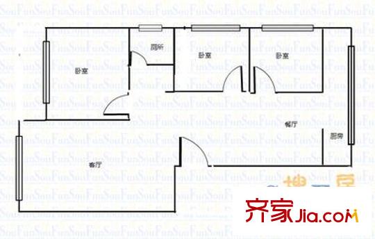 鑫苑小區(qū) 2室 戶型圖