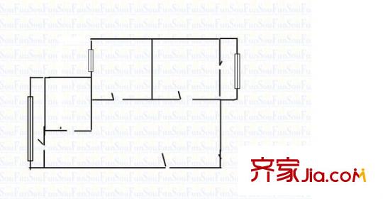 桃園北路金剛里小區(qū) 2室 戶型圖