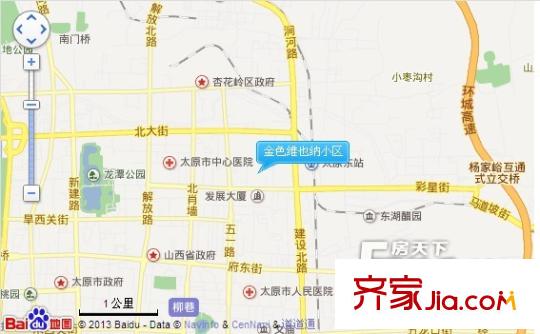 金色維也納小區(qū)交通圖太原  