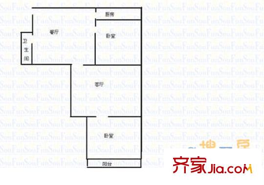 晉安新村 2室 戶型圖