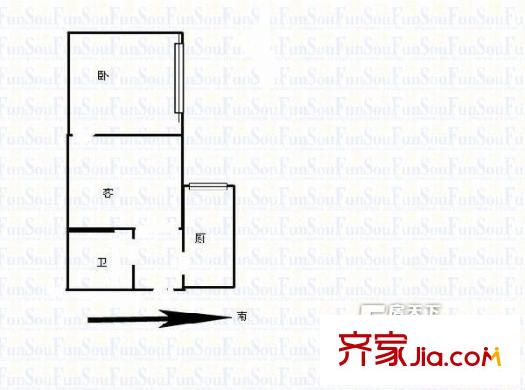 金地公館戶型圖1.1 1室