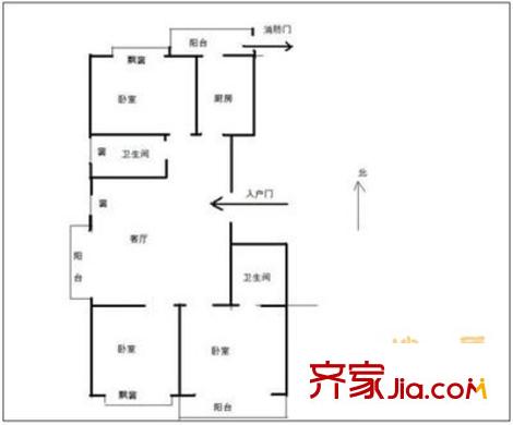 機(jī)電廳小區(qū) 3室 戶型圖
