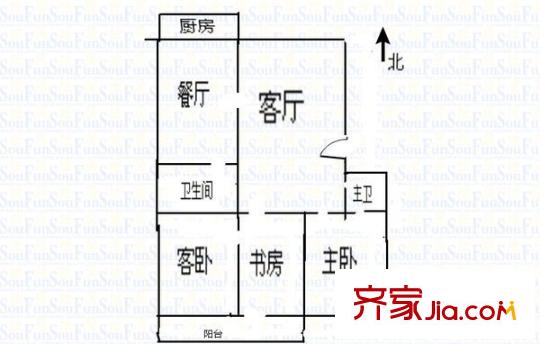 澤豐苑 3室 戶型圖