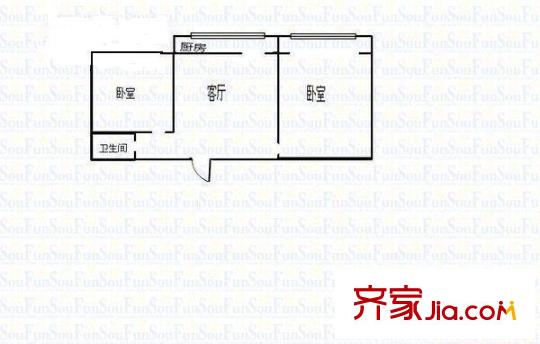 錦繡新城戶型圖2..1 2室1廳1衛(wèi)1廚