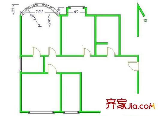 梧桐小區(qū) 3室 戶型圖