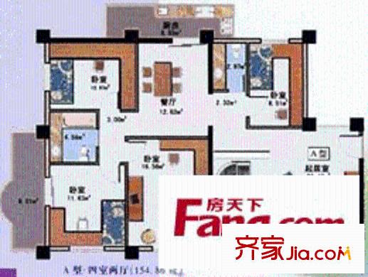 金澤苑戶型圖4室2廳2衛(wèi)1廚