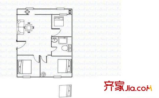 晉府花園小區(qū) 3室 戶型圖