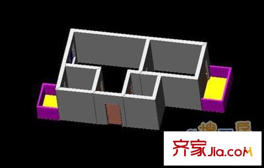 工商銀行宿舍樓 2室 戶型圖