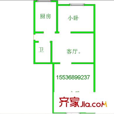 新城南街中行宿舍 2室 戶型圖
