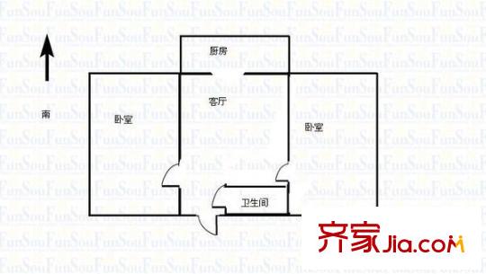 電建公司一社區(qū) 2室 戶(hù)型圖