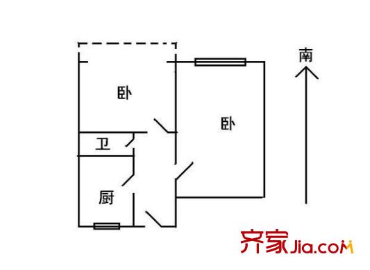 電建公司一社區(qū) 2室 戶型圖
