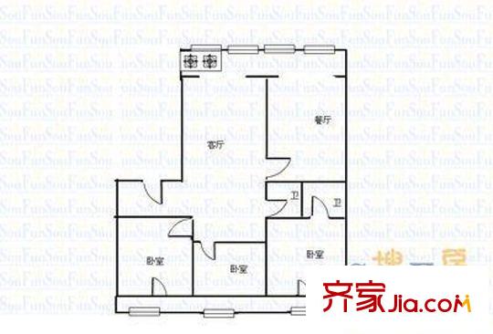 財(cái)大西校戶型圖2 3室