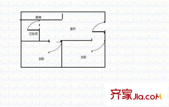 長風(fēng)家園 2室 戶型圖