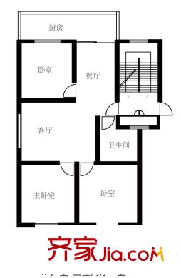 純境戶型圖A戶型 3室2廳1衛(wèi)1廚