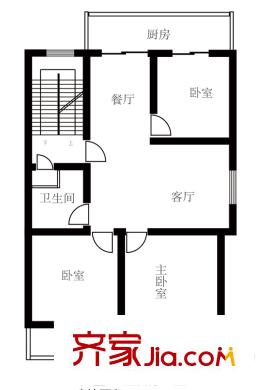 純境戶型圖N戶型 3室2廳1衛(wèi)1廚