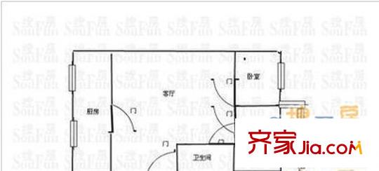 并州西街石油公司宿舍 3室 戶型圖