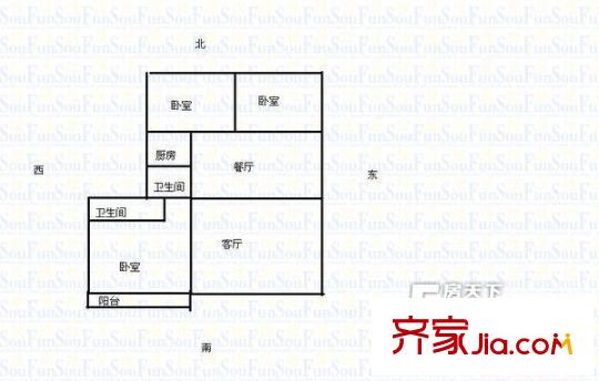 自來(lái)水公司宿舍戶型圖太原 北大街新建口巨輪派出所門口 戶型圖 3室