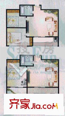 紫藤苑二期戶型圖2室1廳1衛(wèi)1廚