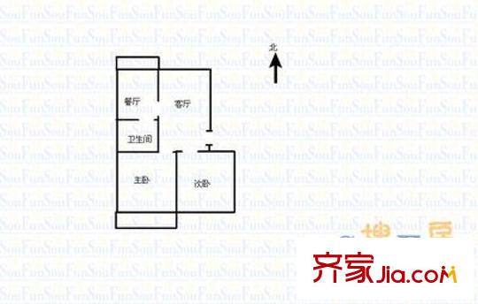 煤干院宿舍 2室 戶型圖