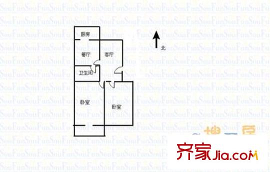 煤干院宿舍 2室 戶型圖