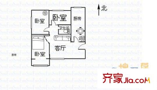 移村8號(hào) 2室 戶型圖