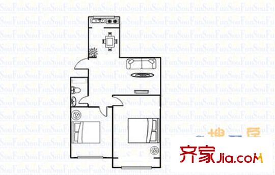 移村8號(hào) 2室 戶型圖