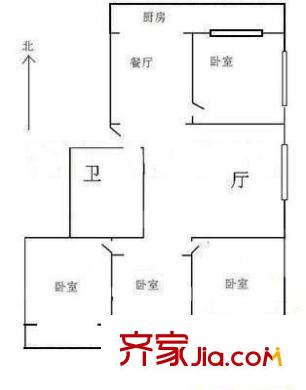 寇莊公寓 4室 戶型圖