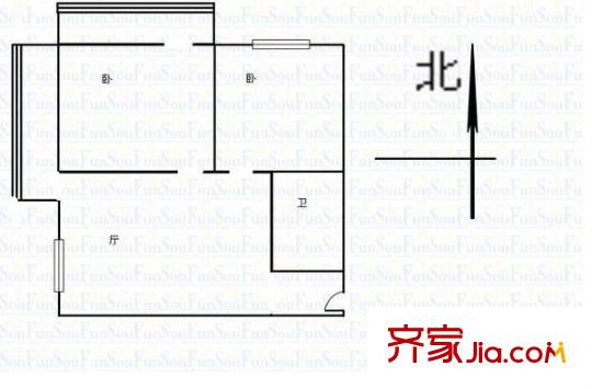 三營盤電建三公司宿舍 3室 戶型圖