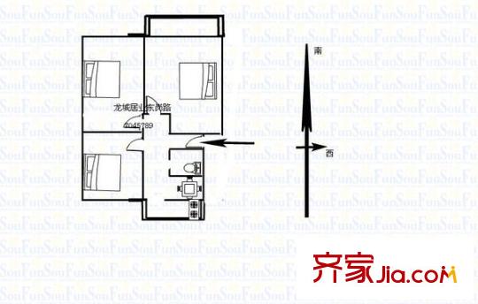 南內(nèi)環(huán)安裝公司宿舍 3室 戶型圖