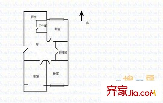 南內(nèi)環(huán)安裝公司宿舍 3室 戶型圖