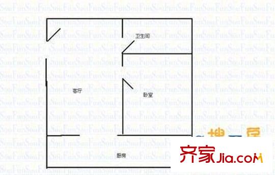 銅鑼灣寶地小區(qū) 2室 戶型圖