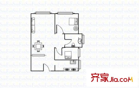 太嘉小區(qū) 2室 戶型圖