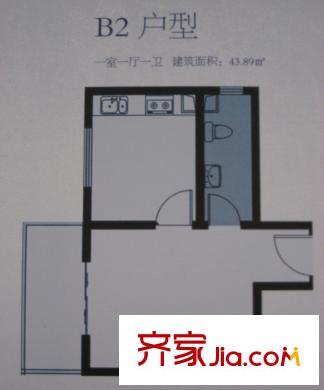 太行雅苑戶型圖B2戶型 1室1廳1衛(wèi)1廚