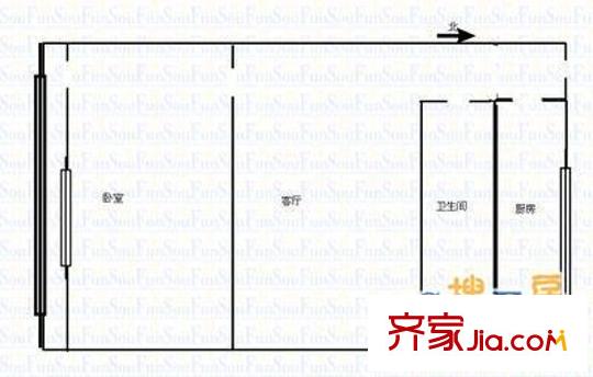 銅鑼灣廣場(chǎng) 1室 戶型圖