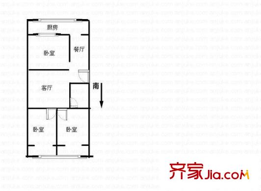 朔州駐太原辦事處宿舍戶型圖太原 朔州駐太原辦事處 戶型圖 3室2廳1衛(wèi)1廚