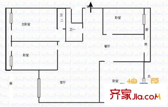 省軍區(qū)第二干休所小區(qū) 4室 戶型圖