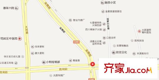 勝利街玻璃廠宿舍交通圖太原  