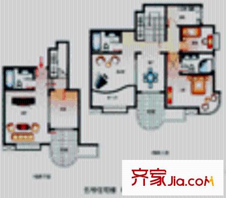 漪汾華苑北區(qū)戶型圖3室2廳3衛(wèi)