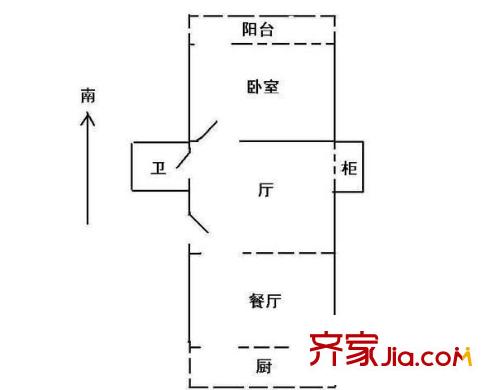 消防總隊宿舍 1室 戶型圖