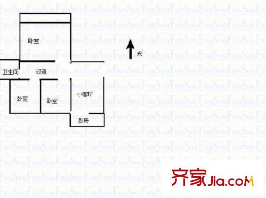 氣象局宿舍 3室 戶型圖