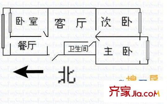 內(nèi)燃機(jī)廠宿舍 3室 戶型圖