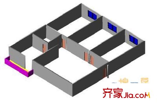 桃南西里街鍋監(jiān)所 3室 戶型圖