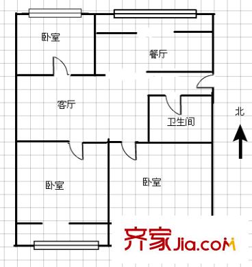 清新雅苑 3室 戶(hù)型圖