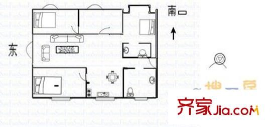 麗園小區(qū) 3室 戶型圖