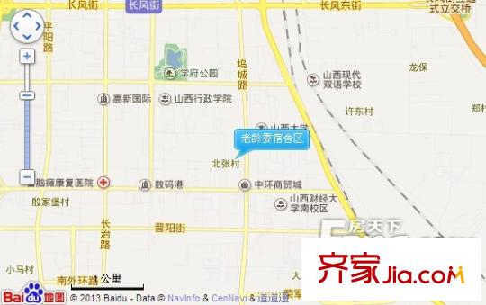 老齡委宿舍區(qū)交通圖太原  