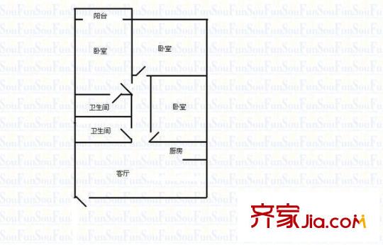 良園 3室 戶型圖