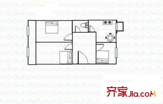 太原師范學(xué)院宿舍 3室 戶型圖